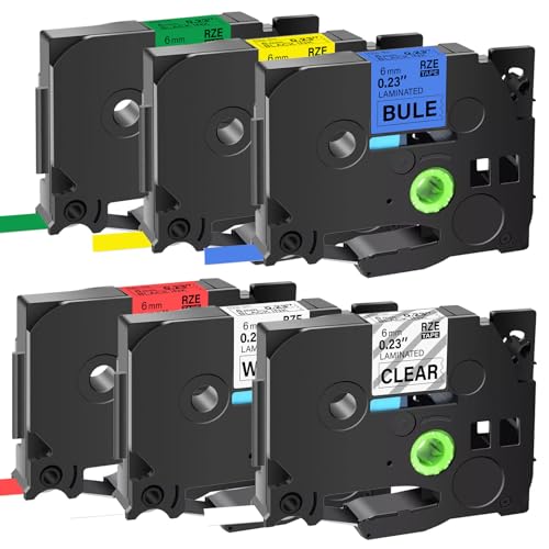 Woungzha Etikettenband, kompatibel anstelle von Brother P-Touch TZe 6 mm TZe-211 TZe-111 TZe-411 TZe-511 TZe-611 TZe-711 Tape Kassette für Ptouch H105 PT H110 H200 1000 Woungzha Etikettenband, kompatibel anstelle von Brother P-Touch TZe 6 mm TZe-211 TZe-111 TZe-411 TZe-511 TZe-611 TZe-711 Tape Kassette für Ptouch H105 PT H110 H200 1000 von Woungzha