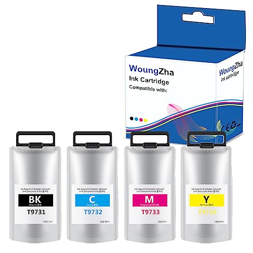 Woungzha T9731 T9732 T9733 T9734 Tintenpatrone mit Chip Ersatz für Epson WF-C869Ra Tintenstrahldrucker Voll Tintenpatrone (4 Packungen) von Woungzha
