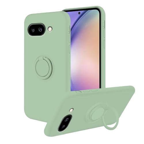 Schutzhülle für Google Pixel 9a mit magnetischem Ring, Silikon, stoßfest, dünne Schutzhülle für Google Pixel 9a (grün) von Wousunly