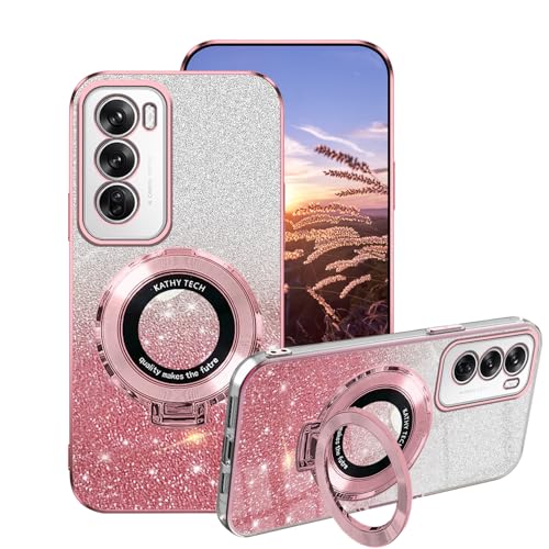 Schutzhülle für Oppo Reno 12 Pro, Silikon, mit Ringhalter, Beschichtung für Oppo Reno 12 Pro, Glitzer, transparent, doppellagig, abnehmbar, weiches TPU, stoßfest, luxuriös, schlanke Abdeckung, Rosa Schutzhülle für Oppo Reno 12 Pro, Silikon, mit Ringhalter, Beschichtung für Oppo Reno 12 Pro, Glitzer, transparent, doppellagig, abnehmbar, weiches TPU, stoßfest, luxuriös, schlanke Abdeckung, Rosa von Wousunly