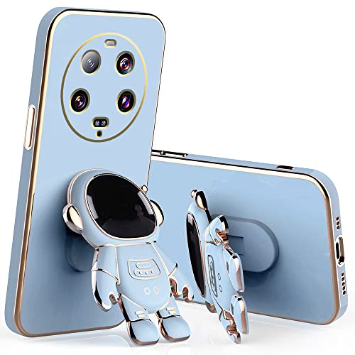 Schutzhülle für Xiaomi 14 Ultra, stoßfest, mit Halterung Astronaut, Schutzhülle für Xiaomi 14 Ultra Silikon, niedliches Cartoon-Motiv, Blau von Wousunly