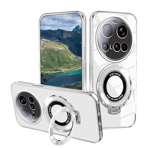 Wousunly Clear Case Kompatibel mit Xiaomi 15 Ultra, Handyhülle für Xiaomi 15 Ultra mit Magnetringhalter Ständer, Slim Silikon Stoßfest Transparent Handyhülle (Weiß) von Wousunly