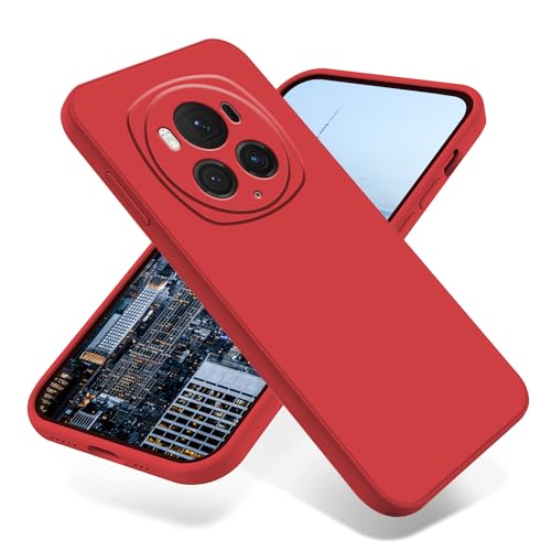 Wousunly Kompatibel mit Honor Magic 6 Pro Hülle Liquid Silikon TPU,Handyhülle Honor Magic 6 Pro Dünn Kratzfeste,Schutzhülle Honor Magic 6 Pro Weich Stoßfeste (Rot) von Wousunly