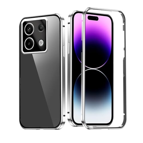 Wousunly Kompatibel mit Redmi Note 13 Pro 5G Hülle, Full Body Clear, Handyhülle für Xiaomi Redmi Note 13 Pro 5G, stoßfest, mit eingebautem gehärtetem Glas, Displayschutzhüllen, magnetische Abdeckung von Wousunly