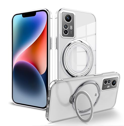 Wousunly Redmi Note 12S Hülle Transparent Silikon Cover|Handyhülle Xiaomi Redmi Note 12S Stoßfest mit Magnetische Ring Case|Schutzhülle für Redmi Note 12S Anti Dünn (Weiß) von Wousunly