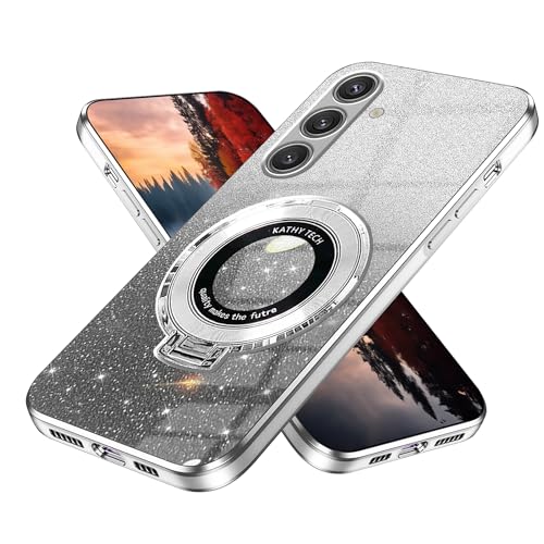 Wousunly Samsung S24 Plus Hülle Silikon Glitzer Cover |Handyhülle Samsung Galaxy S24 Plus mit Magnetische Ring Stoßfeste Leicht Dünn Case | Schutzhülle Samsung S24 Plus Anti Rutsch (Weiß) von Wousunly