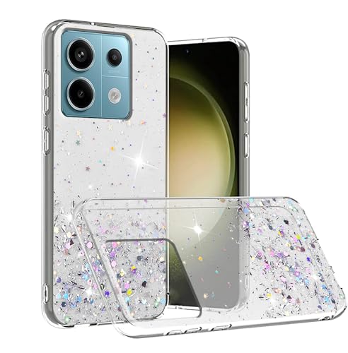 Wousunly für Redmi Note 13 5G Hülle Trasparenter Glitzer | Handyhülle Xiaomi Redmi Note 13 5G Silikon Durchsichtig Case | Schutzhülle Redmi Note 13 Dünn (Klar) von Wousunly