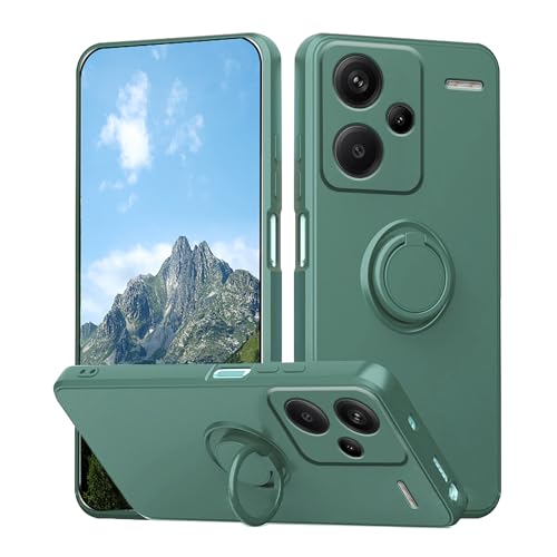 Wousunly für Redmi Note 13 Pro Plus Hülle Silikon mit Ring Halter | Handyhülle Xiaomi Redmi Note 13 Pro Plus Flexibel TPU Case | Schutzhülle für Redmi Note 13 Pro Plus Dünn Stoßfeste (dunkelgrün) von Wousunly