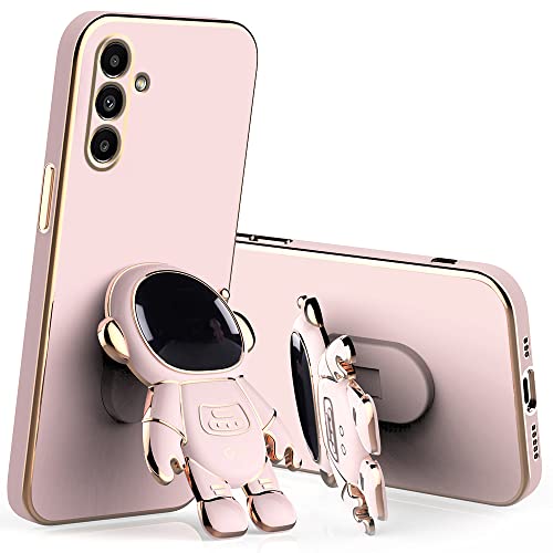 Wousunly für Samsung A16 5G Hülle Silikon Stoßfeste TPU | Handyhülle Samsung Galaxy A16 5G mit Ständer Astronaut 3D Case Galvanisierte Karikatur Kratzfest (Rose) von Wousunly