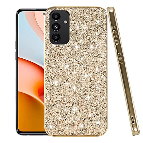 Wousunly für Samsung Galaxy A14 5G Hülle Glitzer Silikon TPU | Handyhülle Samsung A14 5G Dünn Stoßfeste Case | Schutzhülle Samsung A14 5G Kratzfest Anti Rutsch (gelb) von Wousunly