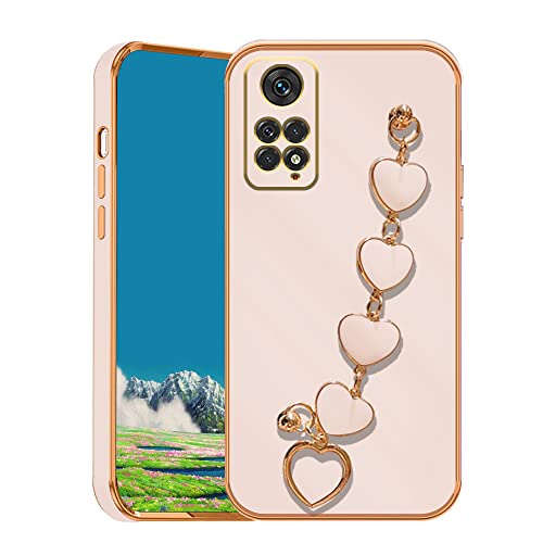Wousunly für Xiaomi Redmi Note 11 Pro Hülle Silikon Stoßfeste mit Handgelenk Kette|Handykette Handyhülle Redmi Note 11 Pro Weiche Ultra Dünn Case|Schutzhülle Redmi Note 11 Pro 360 Grad (Rosa) von Wousunly