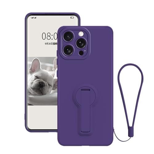 Wousunly für iPhone 16 Hülle mit Band Silikon |Handyhülle iPhone 16 Mit Ring Stoßfeste Dünn |Schutzhülle iPhone 16 Full Body Case (dunkelviolett) von Wousunly