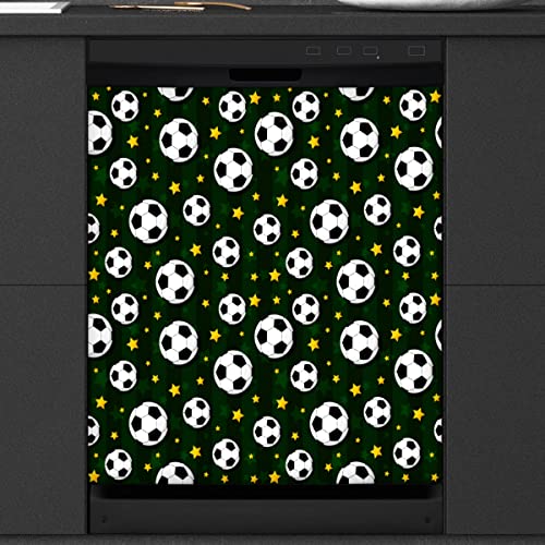 Fußball Geschirrspüler Magnetische Abdeckung Küche Dekor Fußball Sport Muster Front Geschirrspüler Kühlschrank Magnetische Abdeckung Aufkleber Gerät Dekorative Abdeckung 23 x 26 Zoll von WowPrint