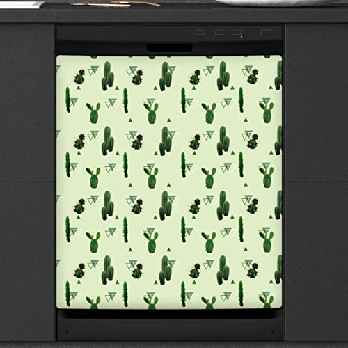Kaktus Muster Geschirrspüler Magnetabdeckung Küche Dekor Tropischer Kaktus Front Geschirrspüler Kühlschrank Magnetische Abdeckung Aufkleber Gerät Dekorative Abdeckung 23 x 26 Zoll von WowPrint