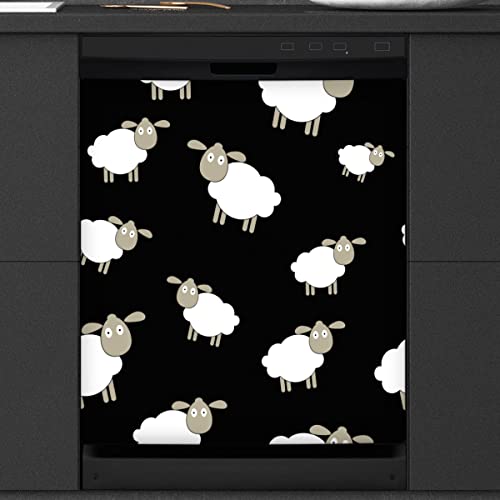 Lamm Geschirrspüler Magnetische Abdeckung Küche Dekor Schaf Muster Front Geschirrspüler Kühlschrank Magnetische Abdeckung Aufkleber Gerät Dekorative Abdeckung 23 x 26 Zoll von WowPrint