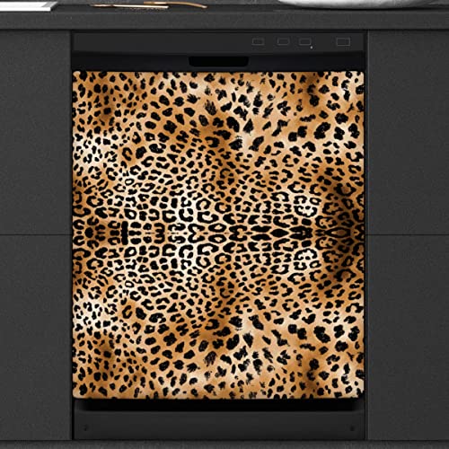 Leopard Geschirrspüler Magnetabdeckung Küche Dekor Leopard Haut Muster Front Geschirrspüler Kühlschrank Magnetische Abdeckung Aufkleber Gerät Dekorative Abdeckung 23 x 26 Zoll von WowPrint