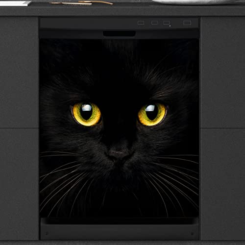 Niedliche schwarze Katzen Geschirrspüler Magnetabdeckung Küche Dekor Niedliche Katzen Front Geschirrspüler Kühlschrank Magnetische Abdeckung Aufkleber Gerät Dekorative Abdeckung 23 x 26 Zoll von WowPrint