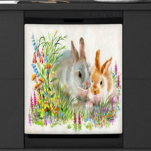 Niedlicher Hase Hase Geschirrspüler Magnetische Abdeckung Küche Dekor Ostern Front Geschirrspüler Kühlschrank Magnetische Abdeckung Aufkleber Gerät Dekorative Abdeckung 23 x 26 Zoll von WowPrint