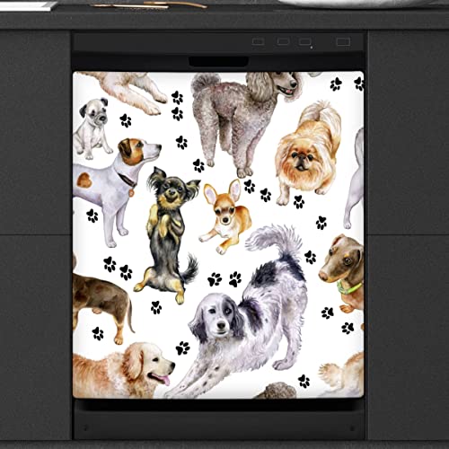 Niedlicher Hund Geschirrsp¨¹ler Magnetische Abdeckung K¨¹che Dekor Welpe Haustier Front Geschirrsp¨¹ler K¨¹hlschrank Magnetische Abdeckung Aufkleber Ger?t 23 x 26 Zoll von WowPrint