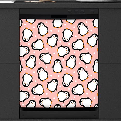 Niedlicher Pinguin Geschirrspüler Magnetabdeckung Küche Dekor Cartoon Pinguin Front Geschirrspüler Kühlschrank Magnetische Abdeckung Aufkleber Gerät Dekorative Abdeckung 23 x 26 Zoll von WowPrint