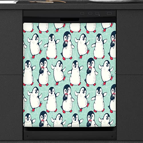Niedlicher Pinguin Geschirrspüler Magnetische Abdeckung Küche Dekor Tier Front Geschirrspüler Kühlschrank Magnetische Abdeckung Aufkleber Gerät Dekorative Abdeckung 23 x 26 Zoll von WowPrint