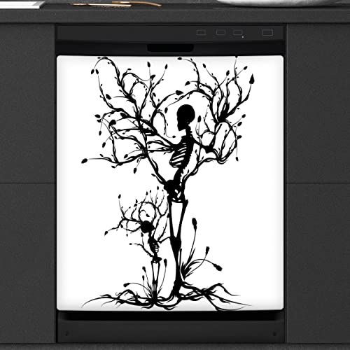 Schädel Halloween Day of the Dead Geschirrspüler Magnetische Abdeckung Küche Dekor Totenkopf Front Geschirrspüler Kühlschrank Magnetische Abdeckung Aufkleber Gerät Dekorative Abdeckung 23 x 26 Zoll von WowPrint