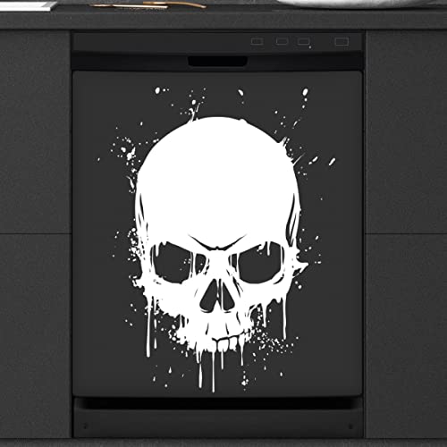 Schädel Muster Geschirrspüler Magnetabdeckung Küche Dekor Menschlicher Totenkopf Front Geschirrspüler Kühlschrank Magnetische Abdeckung Aufkleber Gerät Dekorative Abdeckung 23 x 26 Zoll von WowPrint