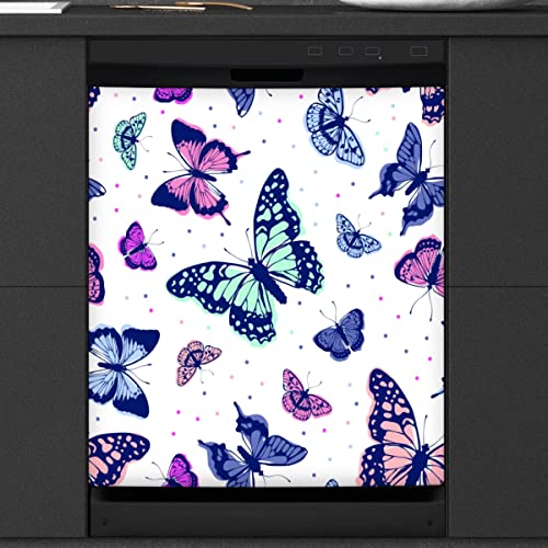 Schmetterling Geschirrspüler Magnetische Abdeckung Küche Dekor Schmetterling Muster Front Geschirrspüler Kühlschrank Magnetische Abdeckung Aufkleber Gerät Dekorative Abdeckung 23 x 26 Zoll von WowPrint