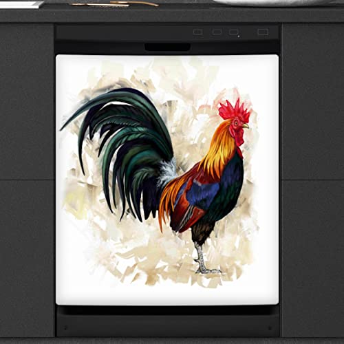 Tier Hahn Geschirrsp¨¹ler Magnetabdeckung K¨¹che Dekor Hahn Muster Front Geschirrsp¨¹ler K¨¹hlschrank Magnetische Abdeckung Aufkleber Ger?t Dekorative Abdeckung 23 x 26 Zoll von WowPrint