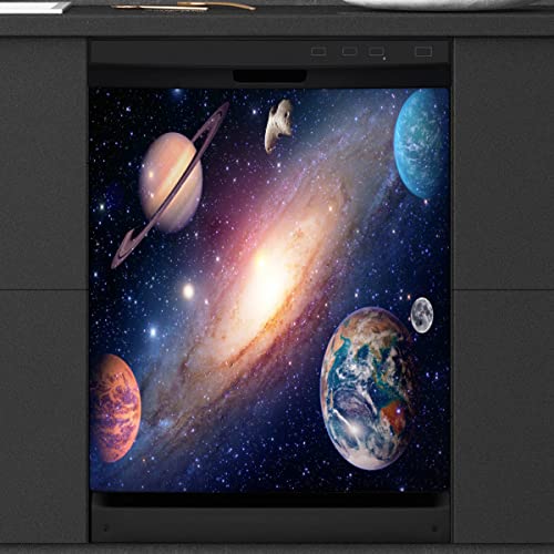 Universe Planet Geschirrspüler Magnetische Abdeckung Küche Dekor Galaxy Planet Weltraum Front Geschirrspüler Kühlschrank Magnetische Abdeckung Aufkleber Gerät Dekorative Abdeckung 23 x 26 Zoll von WowPrint