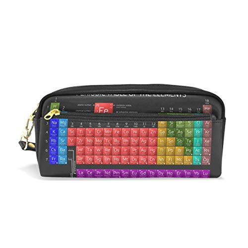 WowPrint Elements Chemie Periodensystem Stifteetui, gro?e Kapazit?t, Rei?verschluss, PU Leder Federm?ppchen, multifunktionale Schreibwaren, Kosmetik Make-up Taschen von WowPrint