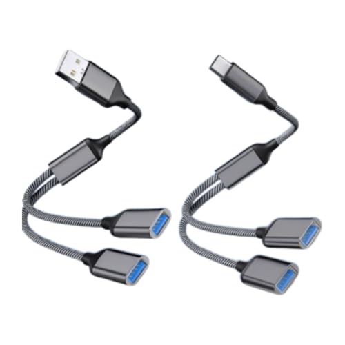 2 Stück USB und USB C Splitter 1 zu 2, USB Verteiler mit Rückwärtsladen, Laden, Datenübertragung, OTG-Funktion, Doppelstecker für Auto, Laptop, Mac, iPad Air, Xbox One, PS5 2 Stück USB und USB C Splitter 1 zu 2, USB Verteiler mit Rückwärtsladen, Laden, Datenübertragung, OTG-Funktion, Doppelstecker für Auto, Laptop, Mac, iPad Air, Xbox One, PS5 von Wowfast