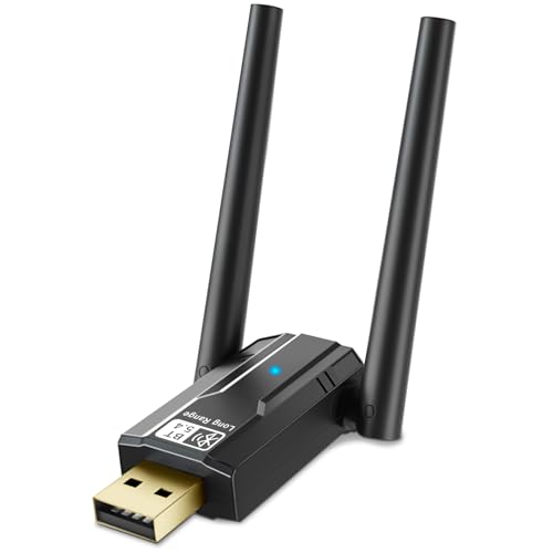 Bluetooth 5.4 Adapter für PC, USB Bluetooth Dongle mit 150M Reichweite, Plug and Play, Kompatibel mit Windows 11/10/8.1/7, für Headset, Tastatur, Maus, Bluetooth Stereo von Wowfast