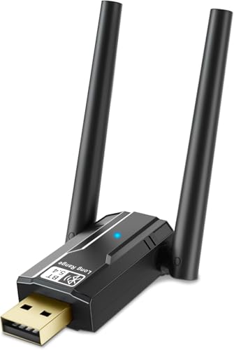 Bluetooth 5.4 Adapter für PC, USB Bluetooth Dongle mit 150M Reichweite, Plug and Play, Kompatibel mit Windows 11/10/8.1/7, für Headset, Tastatur, Maus, Bluetooth Stereo von Wowfast