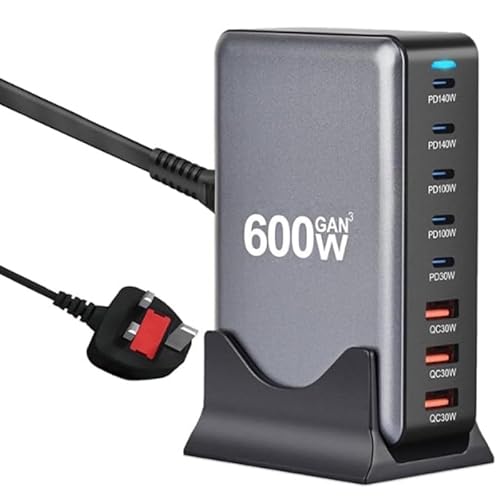 USB-C-Ladegerät-Hub, 600 W: 8 Anschlüsse, GAN III, USB-C-Ladestation mit 5 USBC- und 3 USB-A-Port-Multi-Ladegeräten, unterstützt max. PD140W, kompatibel mit MacBook Pro/Air, Steam Deck, iPhone 16/15 USB-C-Ladegerät-Hub, 600 W: 8 Anschlüsse, GAN III, USB-C-Ladestation mit 5 USBC- und 3 USB-A-Port-Multi-Ladegeräten, unterstützt max. PD140W, kompatibel mit MacBook Pro/Air, Steam Deck, iPhone 16/15 von Wowfast