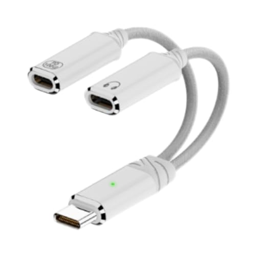 Wowfast USB C Splitter 1 zu 2, USB C Doppelstecker mit 100W Laden, Kopfhörer Adapter, USBC Y Splitter mit iPhone 16/Pro/Max, S24/S23, Laptop(Weiß) von Wowfast