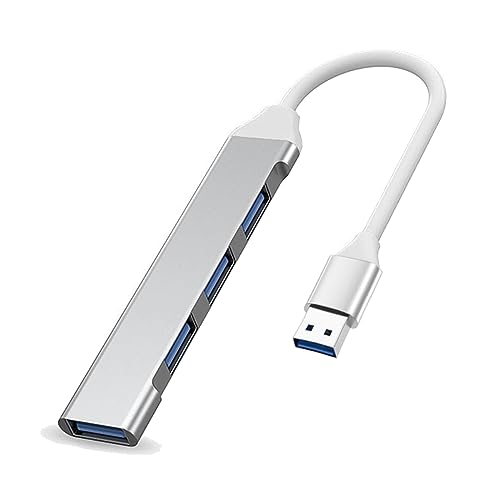 USB Hub 3.0 USB Splitter USB Port 4 in 1 Mit 1 USB 3.0-Anschluss und 3 USB 2.0-Anschlüssen Kompatibel mit MacBook Pro Windows Laptops und Anderen Geräten mit USB-Anschlüssen-Silbrig von Wowssyo