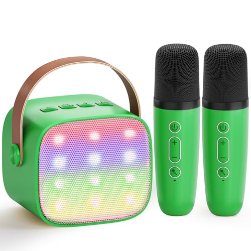 Karaoke Maschine Kinder mit 2 Mikrofonen: [Premiumversion] Mini Karaoke Maschine, Geschenk für Mädchen 3-12 Jahre, Karaoke Set Kinder,Tragbar Musikbox Spielzeug für Geburtstagsgeschenk Familie Party von Wowstar