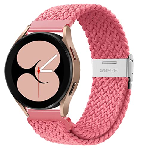 20mm uhr Armbänder für Samsung Galaxy Watch 4/5/Pro Armband 45mm 44mm 40mm/Classic 46mm 42mm/3 41mm/Active 2,Dehnbares Geflochtenes band für Amazfit GTS 2/mini/3/bip/U Garmin vivoactive 3 Rosa von Wowstrap