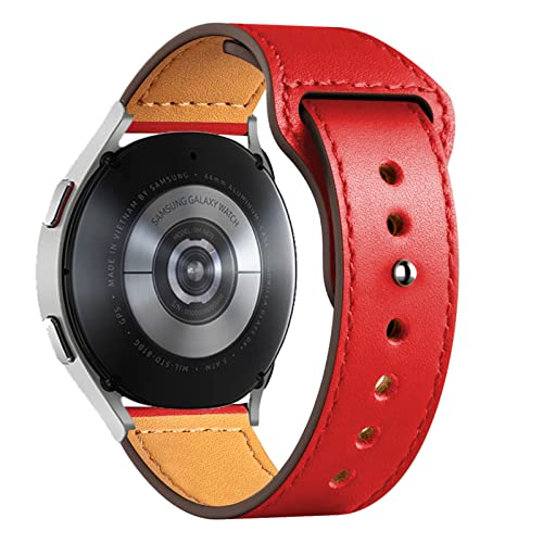22mm Leder Armbänder für Samsung Galaxy Watch 3 Armband 45mm/46mm/Gear s3 frontier/Classic,Sport band für Huawei Watch GT2/GT2e/GT/GT3 Pro/Garmin vivoactive 4/Venu 2/Amazift GTR 3/2/Pro (Rot) von Wowstrap