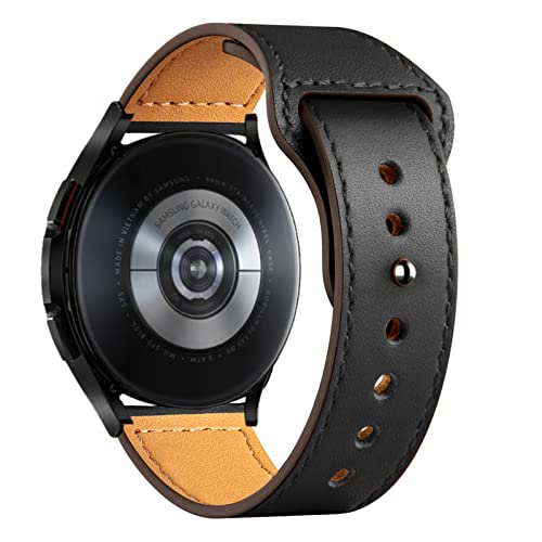 22mm Leder Armbänder für Samsung Galaxy Watch 3 Armband 45mm/46mm/Gear s3 frontier/Classic,Sport band für Huawei Watch GT2/GT2e/GT/GT3 Pro/Garmin vivoactive 4/Venu 2/Amazift GTR 3/2/Pro (Schwarz) von Wowstrap