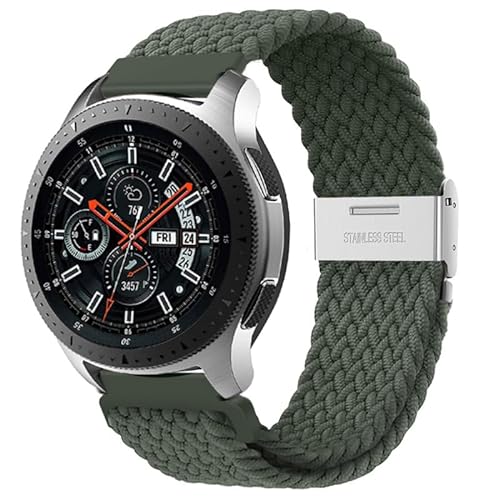 22mm uhr Armbänder für Samsung Galaxy Watch 3 Armband 45mm/46mm/Gear s3 frontier,Dehnbares Geflochtenes Nylon band für Huawei Watch GT2/GT/GT3 Pro/Garmin vivoactive 4/Venu 2/Amazift GTR 3/2 Grün von Wowstrap