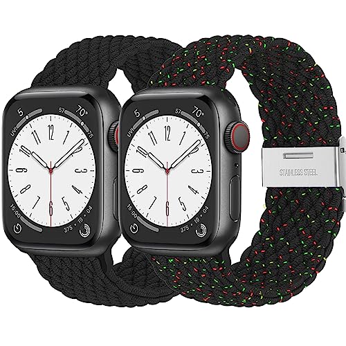 2ST Geflochtens Solo Loop Band für Apple Watch Armband 41mm 40mm 45mm 44mm 49mm 42mm 46mm 38mm,Dehnbarer Nylon Strap Armbänder für die iWatch series 10 9 8 7 6 5 4 3 se Ultra Herren/Damen 2ST Geflochtens Solo Loop Band für Apple Watch Armband 41mm 40mm 45mm 44mm 49mm 42mm 46mm 38mm,Dehnbarer Nylon Strap Armbänder für die iWatch series 10 9 8 7 6 5 4 3 se Ultra Herren/Damen von Wowstrap