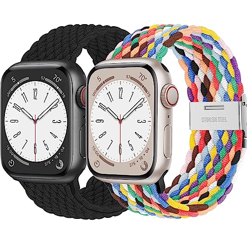 2ST Geflochtens Solo Loop Band für Apple Watch Armband 41mm 40mm 45mm 44mm 49mm 42mm 46mm 38mm,Dehnbarer Nylon Strap Armbänder für die iWatch series 10 9 8 7 6 5 4 3 se Ultra Herren/Damen 2ST Geflochtens Solo Loop Band für Apple Watch Armband 41mm 40mm 45mm 44mm 49mm 42mm 46mm 38mm,Dehnbarer Nylon Strap Armbänder für die iWatch series 10 9 8 7 6 5 4 3 se Ultra Herren/Damen von Wowstrap