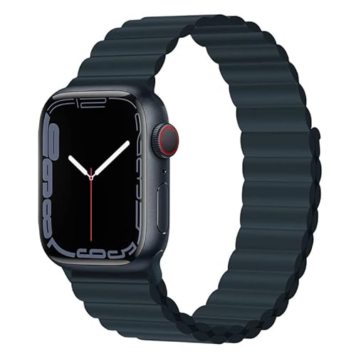 Magnet Band für Apple Watch Armband 41mm 45mm 40mm 44mm 42mm 38mm Herren/Damen,Silikon Sport Loop Strap für Apple Watch 8 Armbänder iWatch Series 7 6 5 4 3 SE Ultra 49mm-38/40/41 mm Mitternacht von Wowstrap