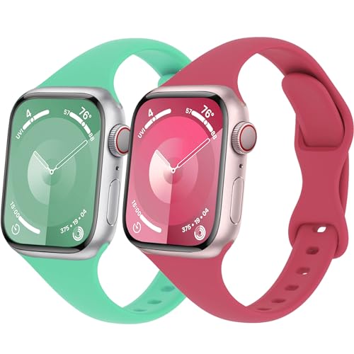Schlank Sportarmband für Apple Watch Armband 40mm 41mm 44mm 45mm Ultra/2 49mm iWatch Armbänder 38mm 42mm 46mm Herren/Damen,Dünn Weich Silikon Band für Apfelband Series 10 9 8 7 6 5 4 3 2 Se 2nd Schlank Sportarmband für Apple Watch Armband 40mm 41mm 44mm 45mm Ultra/2 49mm iWatch Armbänder 38mm 42mm 46mm Herren/Damen,Dünn Weich Silikon Band für Apfelband Series 10 9 8 7 6 5 4 3 2 Se 2nd von Wowstrap