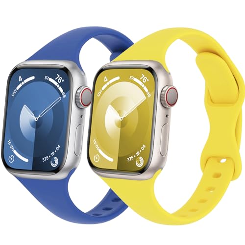Schlank Sportarmband für Apple Watch Armband 40mm 41mm 44mm 45mm Ultra/2 49mm iWatch Armbänder 38mm 42mm 46mm Herren/Damen,Dünn Weich Silikon Band für Apfelband Series 10 9 8 7 6 5 4 3 2 Se 2nd Schlank Sportarmband für Apple Watch Armband 40mm 41mm 44mm 45mm Ultra/2 49mm iWatch Armbänder 38mm 42mm 46mm Herren/Damen,Dünn Weich Silikon Band für Apfelband Series 10 9 8 7 6 5 4 3 2 Se 2nd von Wowstrap