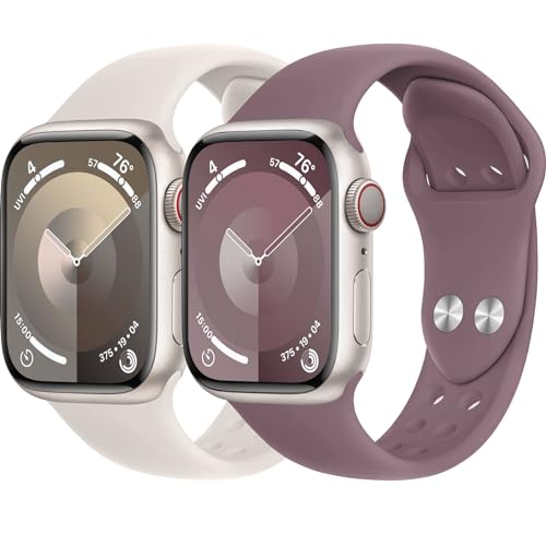 Sportarmband für Apple Watch Armband 40mm 41mm 38mm 44mm 45mm 42mm iWatch Armbänder Ultra 2/Ultra 49mm Herren/Damen,Doppeltaste Weiches Silikon Ersatz Band für Apfelband Series 9 8 7 6 5 4 3 2 se von Wowstrap