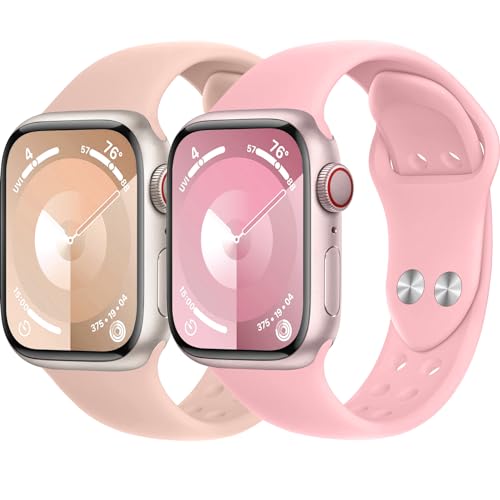 Sportarmband für Apple Watch Armband 40mm 41mm 38mm 44mm 45mm 42mm iWatch Armbänder Ultra 2/Ultra 49mm Herren/Damen,Doppeltaste Weiches Silikon Ersatz Band für Apfelband Series 9 8 7 6 5 4 3 2 se von Wowstrap