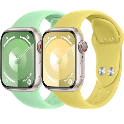 Sportarmband für Apple Watch Armband 44mm 45mm 42mm 40mm 41mm 38mm iWatch Armbänder Ultra 2/Ultra 49mm Herren/Damen,Doppeltaste Weiches Silikon Ersatz Band für Apfelband Series 9 8 7 6 5 4 3 2 se von Wowstrap